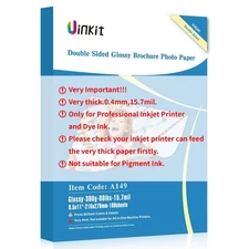 Uinkit 100 Sheets 8.5x11 Letter Size Thick Heavyweight Photo Paper Double Sid...