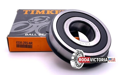 TIMKEN 6306 2RS NR Deep Groove Ball Bearing, Sealed + Snap Ring 30x72x19 mm