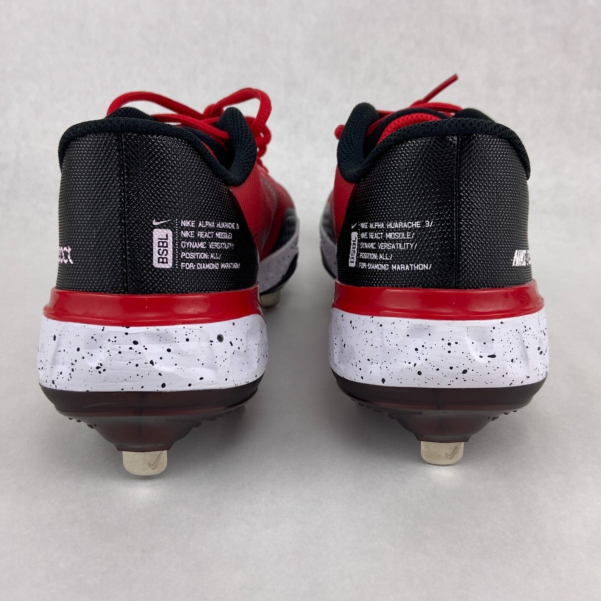 Size 9 Nike Alpha Huarache Elite 3 Low Baseball Cleats Red/Black CK0746-602 Nike Baseball Cleats Mens 7 Red Alpha Huarache Elite 3 Low  main image 3