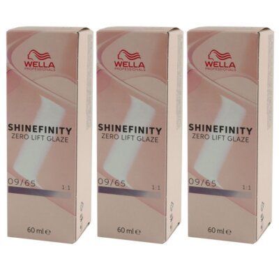 Wella Shinefinity Glaze Cool 3 x 60 ml 09/65 Pink Shimmer Tönung Set
