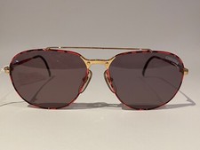 NOS Vintage Carrera 5469-30 metal aviator sunglasses red print with gold