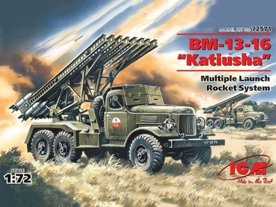 ICM BM-13-16 KATIUSHA MULTIPLE LAUNCH ROCKET SYSTEM ON ZIL-157 BASE KIT 1:72