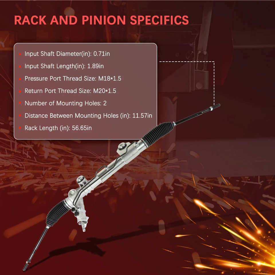 Power Steering Rack 22-382 For 2006 2007 2008 2009-2012 Dodge Ram 1500 2500 3500 - Image 3 of 4