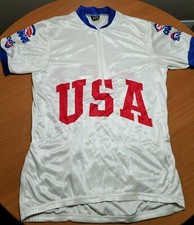 90's Canari “USA” White Cycling Jersey Team USA Olympics