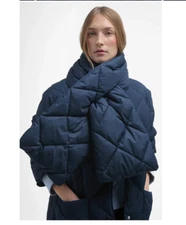 Barbour Brigitte Quilted & Puffer Longline Coat & Scarf MSRP$465 British Chic