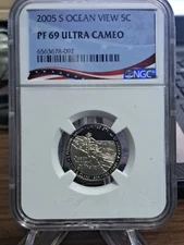 2005-S OCEAN VIEW  5C NGC PF69 ULTRA CAMEO PATRIOT LABEL. 0615