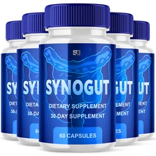 (5 Pack) Synogut Probiotic Gut Health Formula, Enhance Digestive Function 300ct