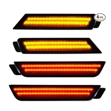 Smoked Lens LED Side Marker Light Front Rear Lamp Set For 2010-2015 Chevy Camaro