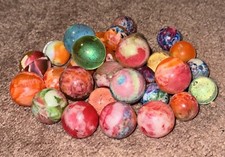 VINTAGE BOUNCY BALLS MIXED LOT OF 33 COLORFUL ASSORTMENT