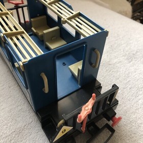 Playmobil 4100 Passenger Car / Blue Railway Wagon with Sticker ✔️ Excellent👍