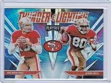 2021 PLAYOFF THUNDER & LIGHTING SILVER PRIZM TL-7 JOE MONTANA, JERRY RICE 49ERS