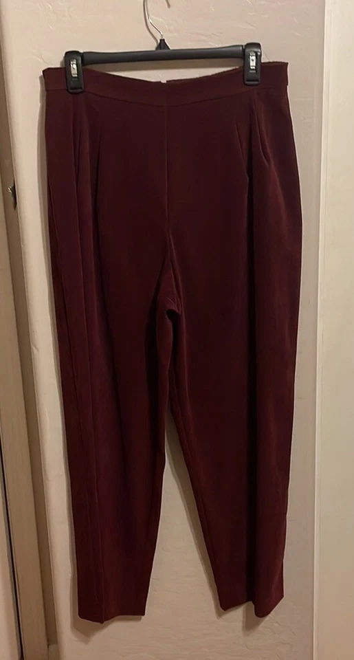 Pantalones forrados Feel Like gamuza elásticos tiro alto cremallera trasera 12 Petite 32x27 Foto 3 de 4