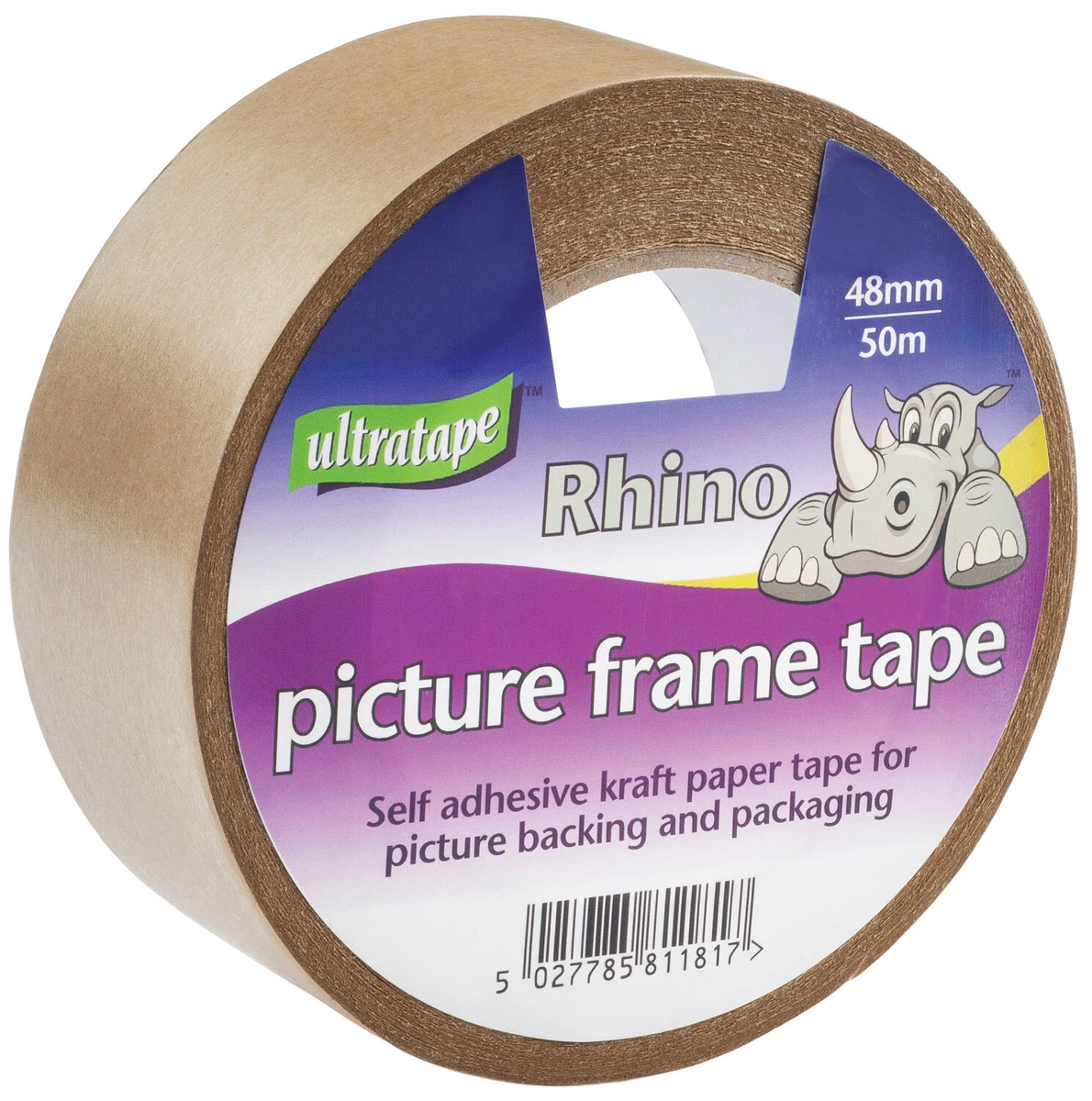 Cinta autoadhesiva ultrape para enmarcar imágenes de rinoceronte 48 mm x 50 m cinta de papel kraft