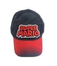 Super Mario Embroidered Youth Adjustable Hat 2017 Nintendo Black and Red