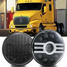 Fit for Kenworth T2000 Semi-truck 7Inch Round LED Headlights Pair High Low Beam
