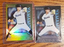 2020 Bowman Platinum Jordan Yamamoto Rookie Chartreuse Parallel + Base Miami...