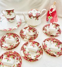 Vintage Royal Stafford Olde English Garden tazza da tè e piattino piatto teiera