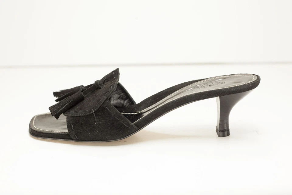 Sandalias de vestir negras con borlas Rangoni 6,5 zapatos para mujer Foto 2 de 4