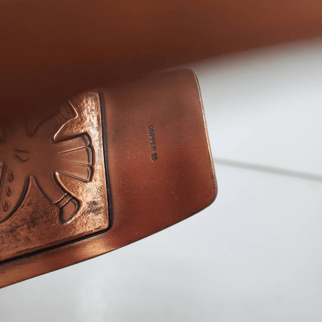 VTG Solid Copper Stamped Thunderbird Cuff Bracele… - image 4