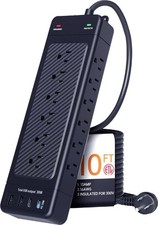 Surge Protector Power Strip/Heavy Duty 10ft Extension Cord with Multiple outl...