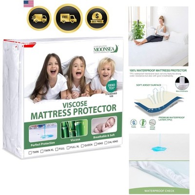 Waterproof Mattress Protector Twin Size, Skin Friendly and Breathable Twin Ma...
