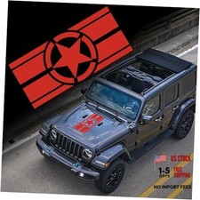 35'' Star Car Sticker Decal for Car Hood Auto Five-Pointed Star Graphics Red