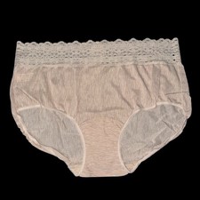 NEW Olga Secret Hug Sz 8 XL Semi Sheer Beige Silky Nylon Hipster Panty 913J3