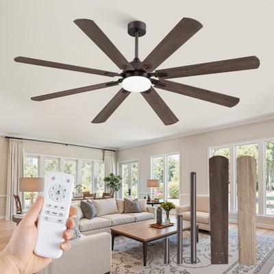 Fanbulous 72 Inch Ceiling Fans with Lights, Oil Bronze Modern Ceiling Fan with R