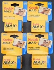 Kodak MAX Versatility 400 Film 35mm 24 Exp. 4 Rolls NOS, in Box - Expired 2005