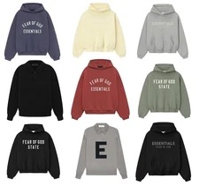 Fear of God Essentials Kids 90's Heavy Fleece Knit Polo Hoodie  8/10/12/14