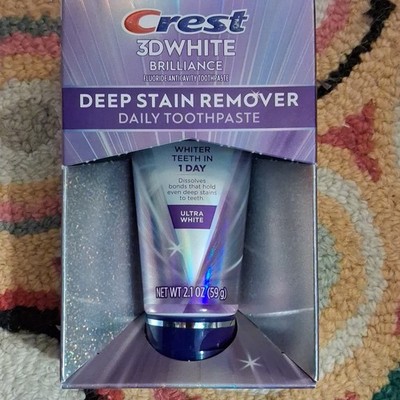 Crest 3D White Brilliance Deep Stain Remover Fluoride Toothpaste Mint 2.1 oz