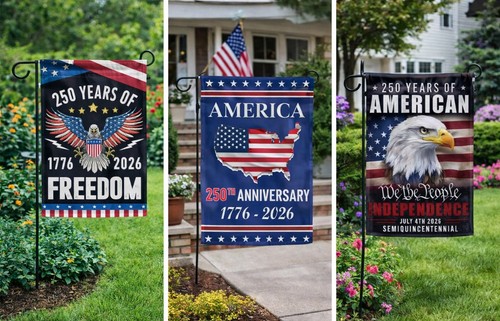 America 250th Birthday Garden Flag, 250 Years American Banner, 1776-2026 Anniver