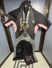 Sea-Doo Stallion Wetsuit SD8118 Shorty Size 9/10 Pink Dk Grey Neoprene Flex NWT