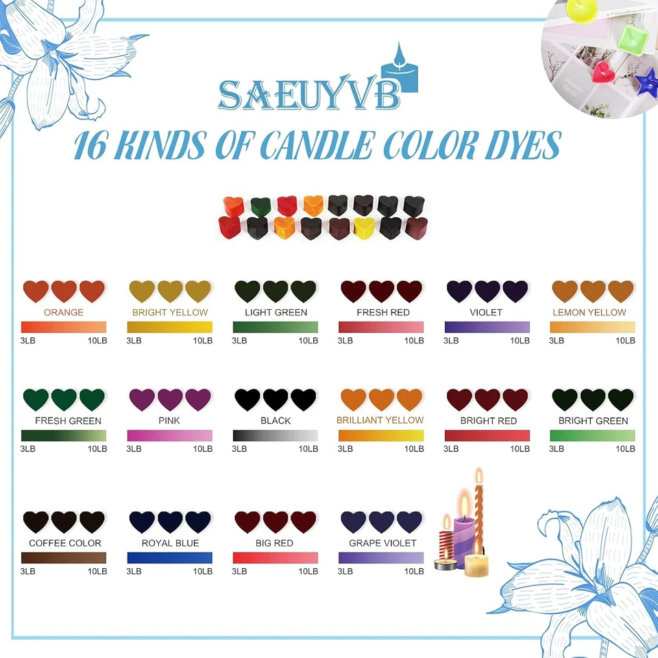 Candle Dye Set, 16 Colors Wax for Making, Multicolour-1 - Image 2 of 4