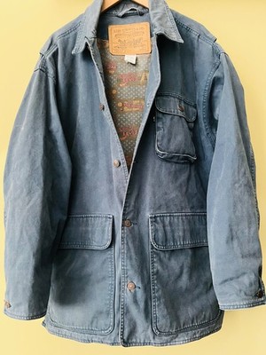 Vintage Levi s 2627 Chore Coat Jacket Navy Tab Blanket Lined Size L