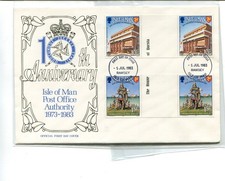 Isle of Man 1983 10th Post Office Anniversary Gutter pair FDC cancelled Ramsey
