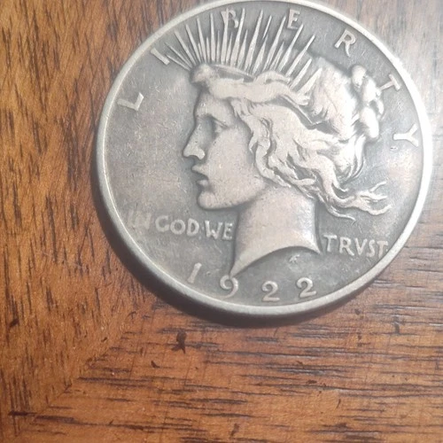 1922 Peace Dollar Silver Coin $1 0.9 Fineness Circulated Uncertified Collectible