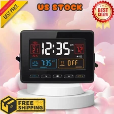 13024 Dual Alarm Clock with USB Charging, Black