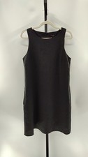 Quince Women 100% European Linen Tank Mini Dress Black M