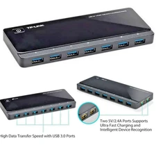 New TP-Link UH720 USB 3.0 Hub 7-Port Data & 2-Port Smart Charger 5Gbps