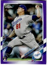 2021 Topps Chrome Update #USC14 Victor Gonzalez Dodgers Purple Refractor Rookie