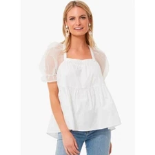 TUCKERNUCK Pomander Place White Tinsley Top Size Small