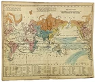 Antique World Map The Waters Of The Globe Hughes London Original 1851 Unusual