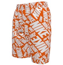 Nike Boys Tossed Block Volley Swim Shorts Orange White Mesh Lining Youth Medium