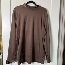 Under Armour Men  ColdGear Brown FittedMock Neck Base Layer Thermal Outdoor 2XL