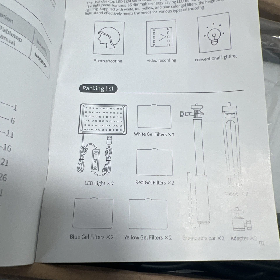 neewer usb table top led light kit 2 pack - Image 3 of 3