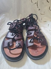 Dr. Martens Brown Jasmine Ghillie Sandal Tan Analine Nartilla Lace up Eyelet 10