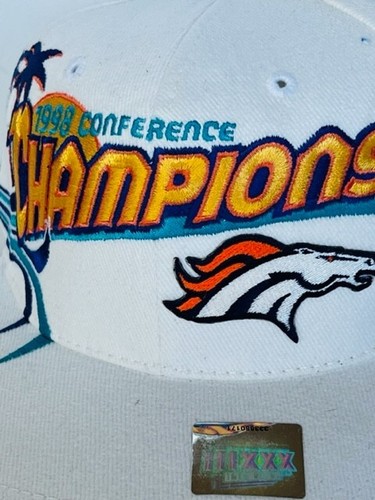 Gorra de fútbol americano Denver Broncos NFL de colección Elway Super Bowl 1998 XXXII NUEVA CON ETIQUETAS Miami - Imagen 4 de 8
