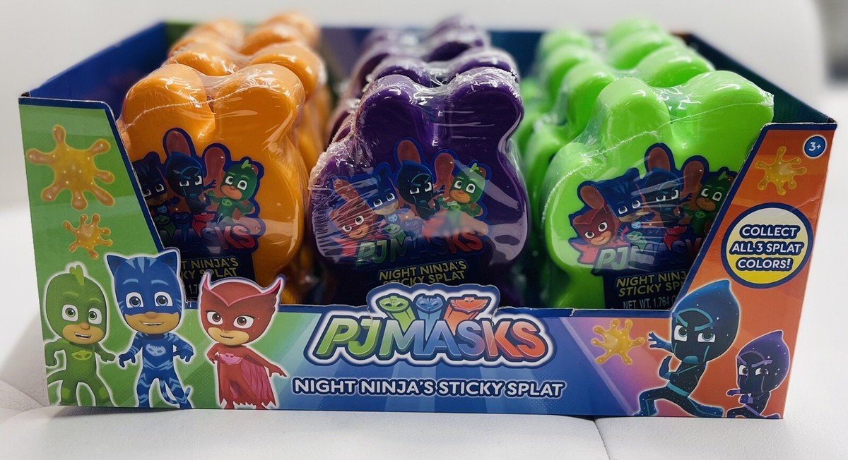 Lot Of 12) PJ Masks Night Ninja's Sticky Splat 4 Of Each Green