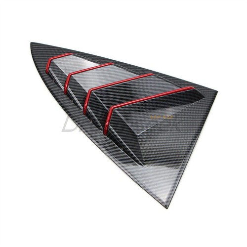 Rear Window Louver Cover Shutter For Tesla Model 3 2017+ Carbon Fiber Style Red - Picture 7 of 11